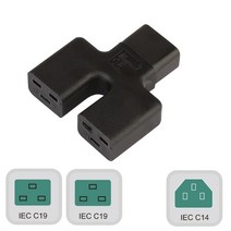 IEC320 C14 ~ 이중 IEC320 C19 AC 전원 어댑터 3 터미널 소켓 어댑터 수컷 대 여성 전원 커넥터 어댑터