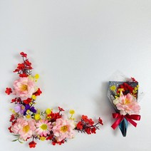 가더GADE 납골당 조화 리스 코너형과 미니꽃다발 세트 납골당꾸미기 봉안당꾸미기 조화꽃장식 부착식 ㄱ자형 ㄴ자형, 5AE) No.7) PK