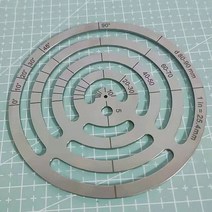가죽 공예를 위한 둥근 눈금자 스텐실 템플릿 스테인레스 스틸 측정 도구, 둥근 자 d, 01 Round ruler D