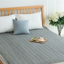 다가치 조용한 뮤트 침대방수패드 네모퉁이 고정밴드 SS/Q/K 패밀리사이즈, 솔리드_그레이