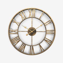 아워리빙 로마 무소음 인테리어 벽시계, 골드_50cm