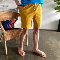 웨일즈 전체스판 비비드 컬러풀 린넨 밴딩 반바지_(7 Colors)28~40