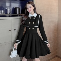 마린원피스 프렌치 여성 봄계절 작은 키 A라인 이너 학원 무드 2161526595