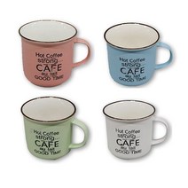 카페 머그컵(약 지름10xH9cm) 도자재 물컵 커피컵, 블루