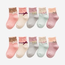 마리아즈 아동 러블리 리본 여아 양말 10켤레 세트
