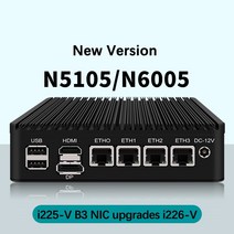 4xIntel i226 2.5G LAN TPM2.0 펜티엄 N6005 셀러론 N5105 소프트 라우터 서버 pfSense 방화벽 3x4K UHD 2 x M.2 NVME 미니 PC, [01] Celeron N5105, [03] 8GB DDR4 128GB NVMe