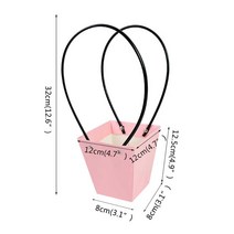 고급선물상자 휴대용 꽃 상자 방수 종이 핸디 가방 크래프트 핸드백 웨딩 로즈 파티 포장 사탕 케이크 생일 기프트박스 포장박스, 03 C