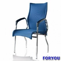 Foryou3216 회의용 고정의자 모시 중 올메쉬 의자 책상 사무 학생 중역, 블루 블루