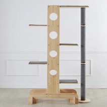 브리스캣 원목캣타워 O타입 (5단 알루미늄폴) 캣타워, CO-C-그레이, 단품