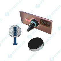 손이가요 밴드팡슬림 휴대폰 차량 송풍구 거치대 (세트) 스마트폰거치대 원형자석 클립형 마그네틱 스틱 휴대폰거치대, 송풍구 거치대 + 밴드팡슬림 (네이비)