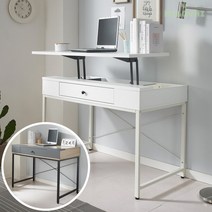 milovhi 스탠딩 리프트 업 책상 1100 수동 높이조절 책상 서서 공부하는 일하는 책상, 높낮이 책상, 오크