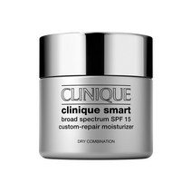 CLINIQUE 크리니크 스마트 브로드 스펙트럼 선크림 선젤 SPF 15 커스텀 리페어 모이스처라이저 로션 수분 크림, Dry / Combination_74ml
