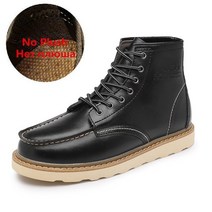 겨울등산화 앵클부츠 가죽 털 플러시 하이탑 부츠 남성용 패션 남성 스노우부츠 수제 방수 미끄럼 방지 따뜻한 작업 신발 겨울