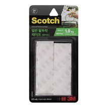 3M)스카치일반형탈부착테이프(2.5cmx9cm2쌍)화이트 벨크로테이프 돌돌이테이프 테이프크리너 찍찍이 탈부착테이프, 수량본상품선택
