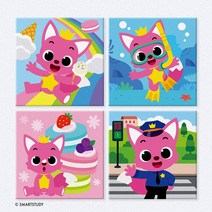 DIY 그림그리기 핑크퐁 캔버스형 20x20, 레인보우 핑크퐁
