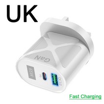 macbook 노트북 용 기존 65w 고속 충전 어댑터 air pro type c pd iphone 13 용 빠른 충전기 huawei xiaomi usb 충전기, 영국 플러그 화이트