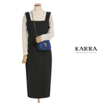 카라 KARRA (77까지)스퀘어체크레이어드원피스_KL2WOP074G