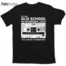 코 튼 tshirt 카세트 테이프 연필 Boombox 헤드폰 Mixtape 올드 스쿨 Dj Deejay 티 T 셔츠 레트로 O 넥 티셔츠, Black, child height 130cm, 01 Black_10 child height 130cm