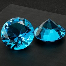 크리스탈 유리 공예 장식품 10 색 다이아몬드 모양의 문진 장식 컷 거대한 보석 웨딩, 하늘색, 60mm