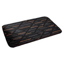 욕실 깔개 40x60cm 편안한 흡수성 샤워 깔개 TRP 등받이 미끄럼 방지 추가 부드러운 화장실 카펫 현관 매트 수영장, 폴리프로필렌 섬유, 블랙 오렌지