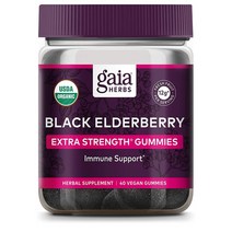 해외 Gaia Herbs 블랙 엘더베리 블렌드 1364mg 40캡슐, 3개