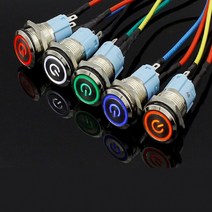 전원버튼 차량 버튼 LED 3V 스위치 푸시 버튼소켓, 전원버튼12V레드BL05751