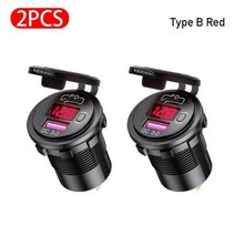 시거잭 주행충전기 차량용 파워뱅크 12V-24V USB 자동차 전화 충전기 QC3.0 5V 3A 소켓 고속 충전 PD 포트, 07 Type B Red 2pcs