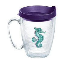 Tervis 1254469 퍼플 틸해마 단열 텀블러 엠블럼과 로얄리드 포함 16온스 머그 클리어