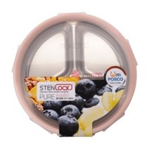 스텐락 퓨어 멀티 원형 3호 밀폐용기 3구 600ml, 2개, 단품
