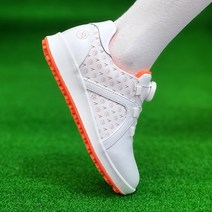 아놀드파마 소가죽 여자 스파이크리스 보아 다이얼 골프화 핑크 오렌지 스니커즈 연습용 필드용 수제 골프 운동화