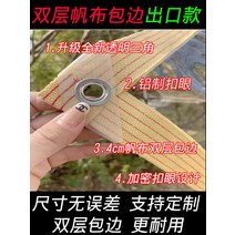 텐트 투명 창 우레탄 두꺼운 만들기, 투명[이중캔버스가방 수출대금]묶음줄 보내기, 0.5x1m