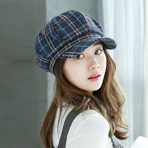 이스트무브 헌팅캡 가을 겨울 여성모자 모직 체크 뉴스보이캡 여자 팔각모 타탄체크팔각 (3컬러) - 주문시 색상이름 확인필수!!
