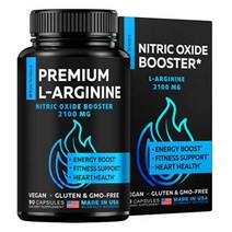 엘아르기닌 2100 mg 산화질소 부스터 성능증폭 에너지 심혈관건강 근육성장강화 보조제 90정