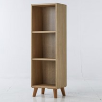 가성비 1단 3칸 오크책장 세로 우드책꽂이 다리있는, 오크