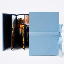 아코디언북 4x6 5x7 6x8 사진 포토앨범 북아트, 마카롱블루