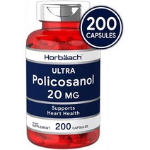 폴리코사놀 20mg | 200 캡슐 | 콜레스테롤과 심장 건강 지원 | 비 GMO 및 글루텐 프리 | 작성자 : Horbaa, 1