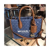 MICHAEL KORS MIRELLA SMALL SHOPPER CROSSBODY SATCHEL HANDBAG PURSE MK BLUE LOGO