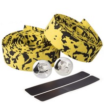 자전거핸들높이 조절 로드 픽시 하이브리드 자전거 일체형 핸들바 드롭바 테이프 eva 그립 스폰지 그립 테이프 사이클링 미끄럼 방지 테이프 raod bike multi, 12 Yellow Black