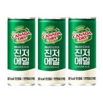 캐나다드라이 진저에일캔 250mlx30개 탄산수 칵테일혼합, 30개, 250ml