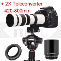 JINTU 화이트 420800mm 망원 렌즈 2x 텔레컨버터 4201600mm 니콘 D40 D60 D3500 D3100 D3200 D3300 D3400 D5500 D5600 D4