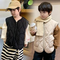 잘키움 ﻿아동 주니어 키즈 겨울 패딩 누빔 베이직 조끼 베스트