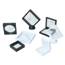 3D입체 투명 주얼리 포장 선물 박스 액자 악세사리 보관 진열 정리 반지 싸바리 케이스, 블랙, 원형홀(9x9)