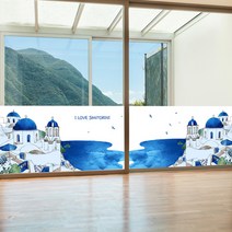 낭만창고 nang670-러브 산토리니-뮤럴실사 시트지