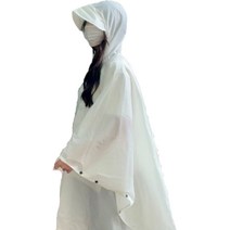 유얼즈 판초우의 우비 레인코트 캠핑 등산 여자 남자 (순면 손수건 증정), 화이트(손수건증정)