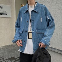 남성 이쁜 데님 구제 청자켓 봄 가을 패션 코디 점퍼