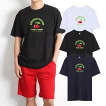 스타토리 CHERRY 오버핏 남자 반팔 티셔츠 빅사이즈 여자 커플티