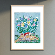 그림닷컴-제주생활의 중도 (150 Editions) 이왈종 판화 (액자추가가능)