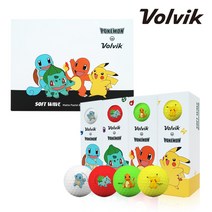 볼빅 포켓몬스터 피카츄 비비드 3피스 골프공 12알, 12구, 옵션:4색혼합