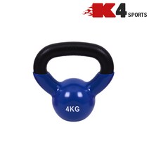 K4스포츠아몸디 K4-81 컬러 케틀벨 카틀벨 고무 크로스핏 덤벨 아령, 4kg, 블루