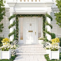 Baocicco 7x7ft Spring House Decorations Backdrop Wisteria Floral Pergola Modern Villa Garden Spring, 1